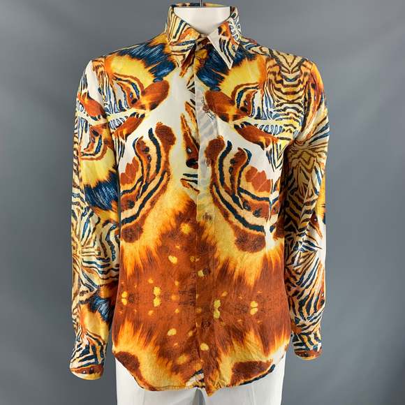 ROBERTO CAVALLI Other - ROBERTO CAVALLI Multi-Color Print Silk button down Long Sleeve Shirt